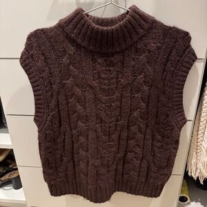 Brown Sleeveless Sweater